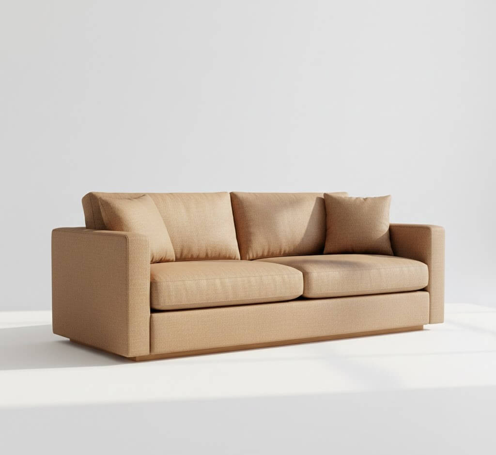 Sofá dorado elegante tapizado en Castellón